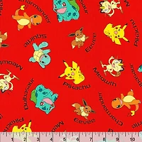 Pokémon™ Names Toss Cotton Fabric