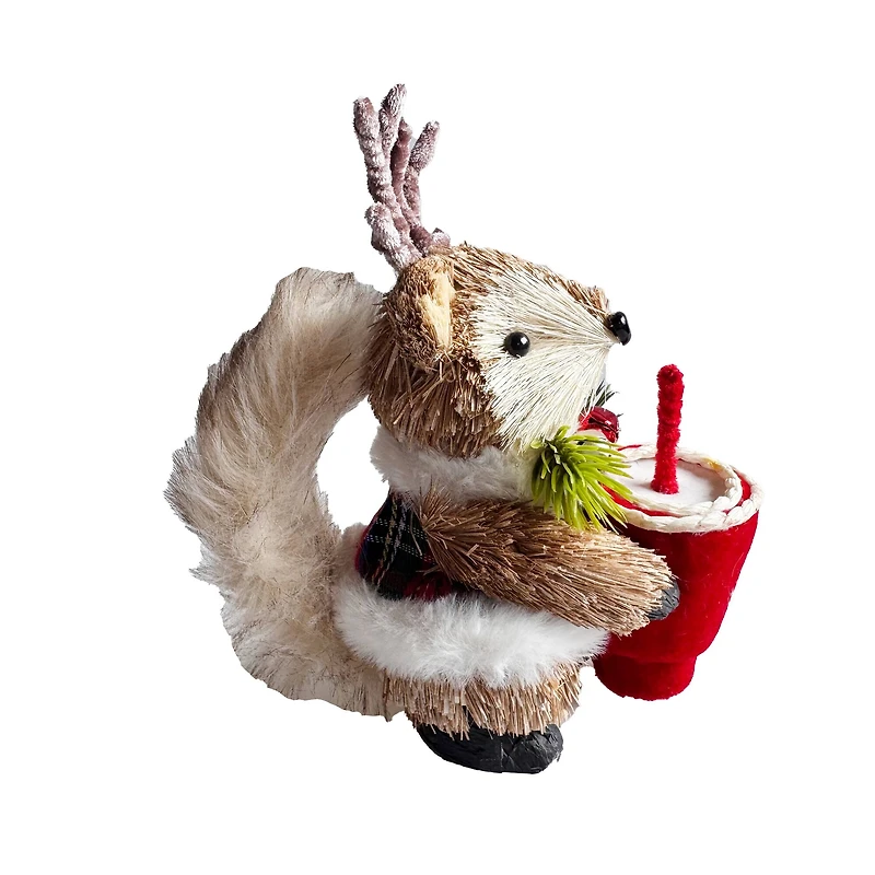 7.5" Fox with Holiday Drink Natural Décor by Ashland®