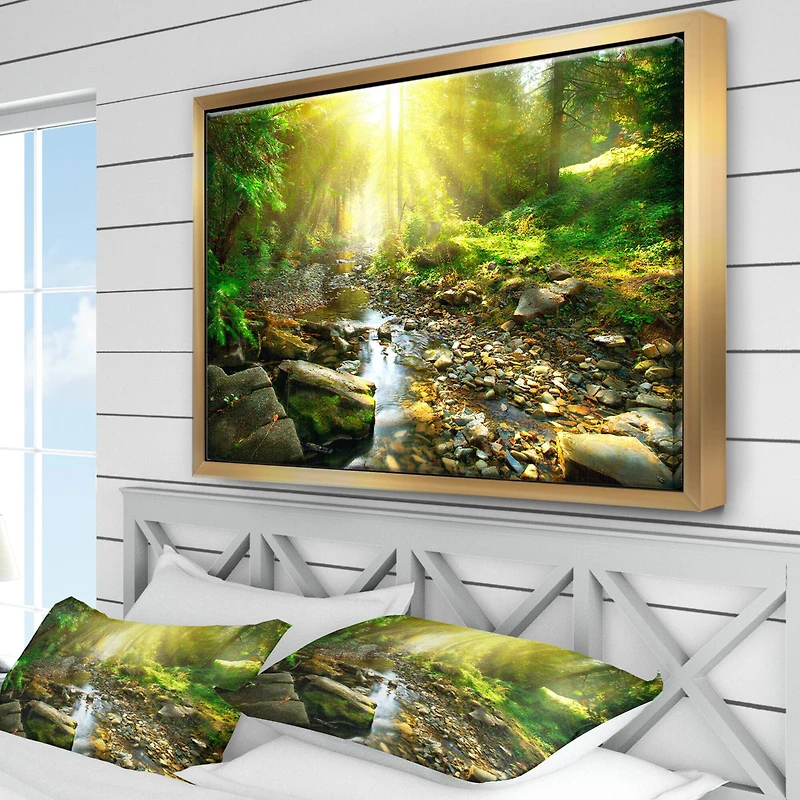 Designart - Mountain Stream in Forest
