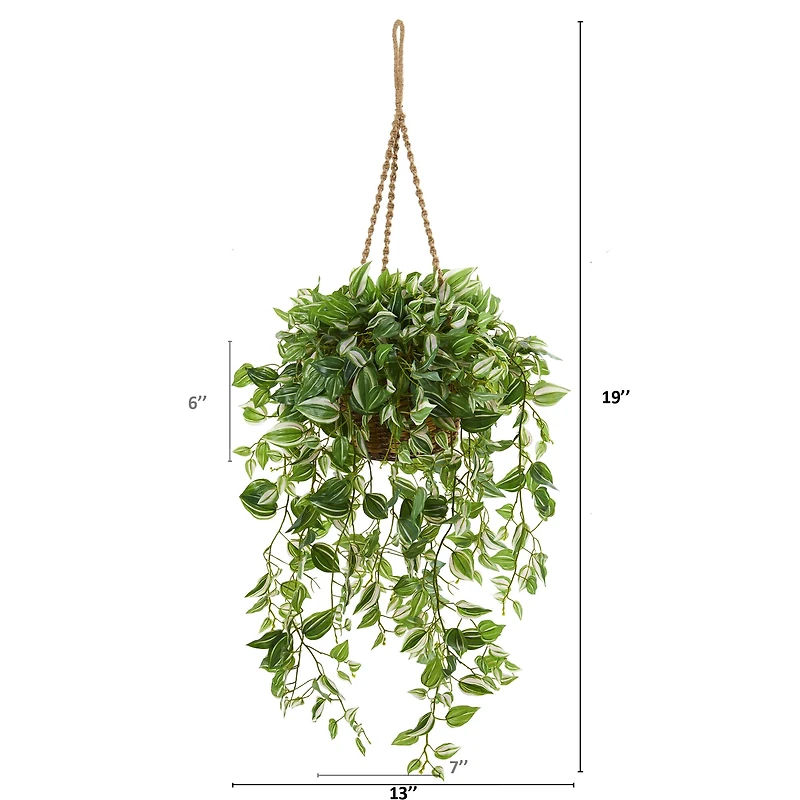 4.2ft. Wandering Jew Artificial Plant in Hanging Basket