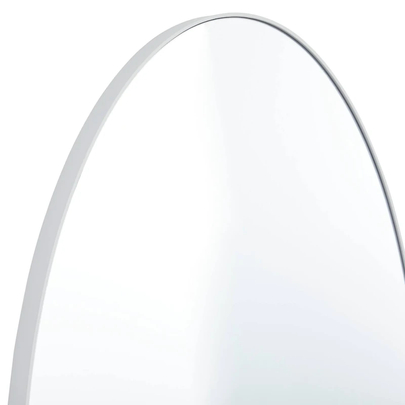 White Contemporary Wall Mirror, 24" x 1" x 40"