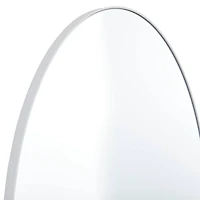 White Contemporary Wall Mirror, 24" x 1" x 40"