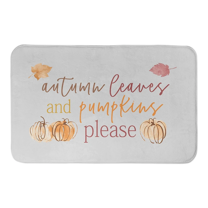 Autumn Leaves & Pumpkins Please Bath Mat