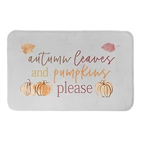 Autumn Leaves & Pumpkins Please Bath Mat