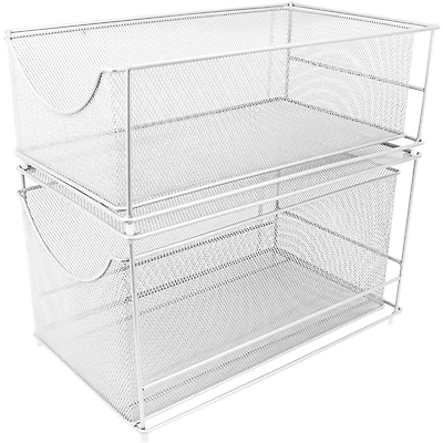 Sorbus 2-Tier Sliding Mesh Basket Drawer