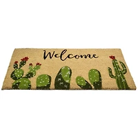 Natural Coir Tropical Cactus Welcome Doormat