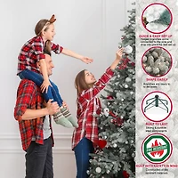 7.5ft. Pre-Lit Frosted Boulder Pine Artificial Christmas Tree, Clear Lights