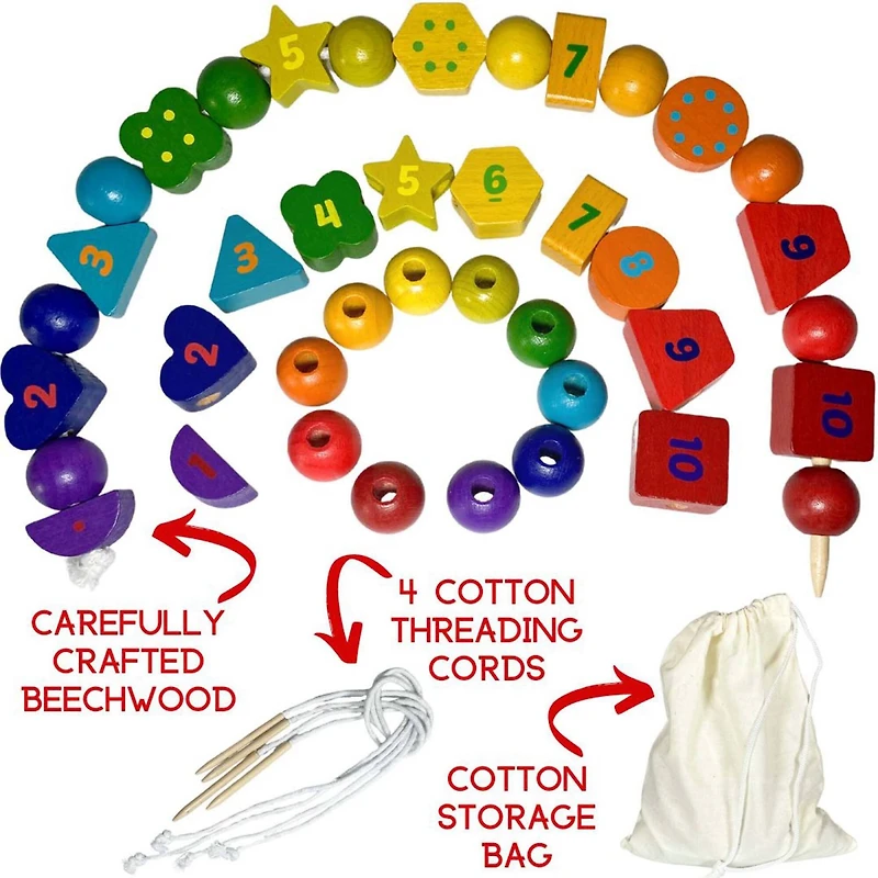 Extasticks Threading Lino Wooden Lacing Beads