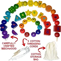 Extasticks Threading Lino Wooden Lacing Beads