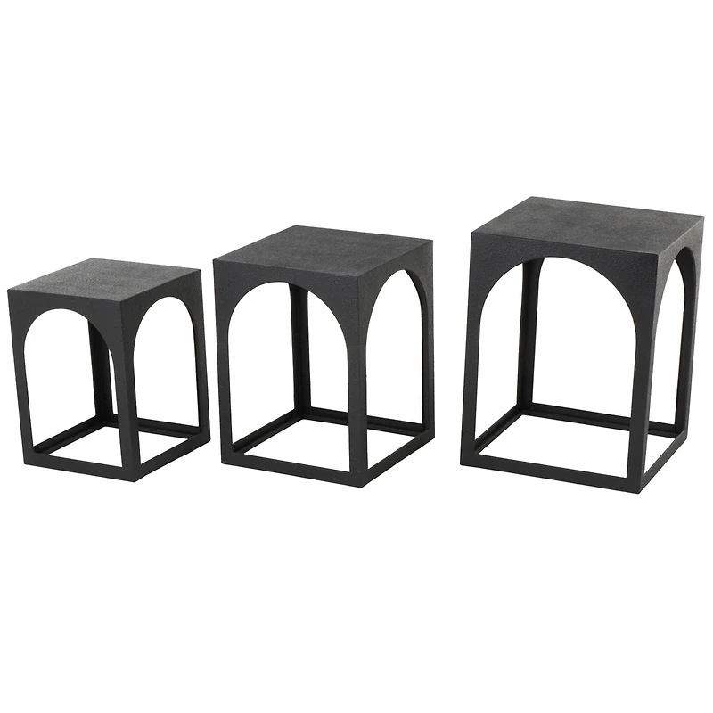 Metal Nested Accent Table with Large Arched Cutouts Set