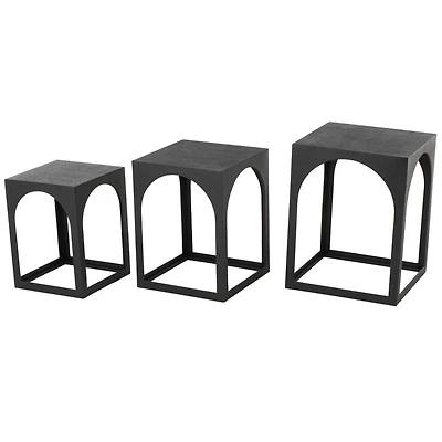 Metal Nested Accent Table with Large Arched Cutouts Set