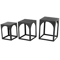Metal Nested Accent Table with Large Arched Cutouts Set