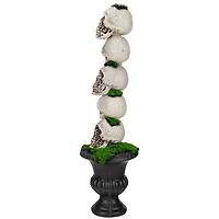 16" Skull Tower Topiary in Urn Halloween Decoration