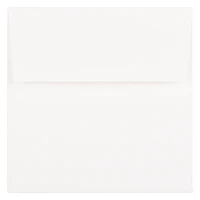 JAM Paper 5.5" x 5.5" White Semi Gloss Square Invitation Envelopes