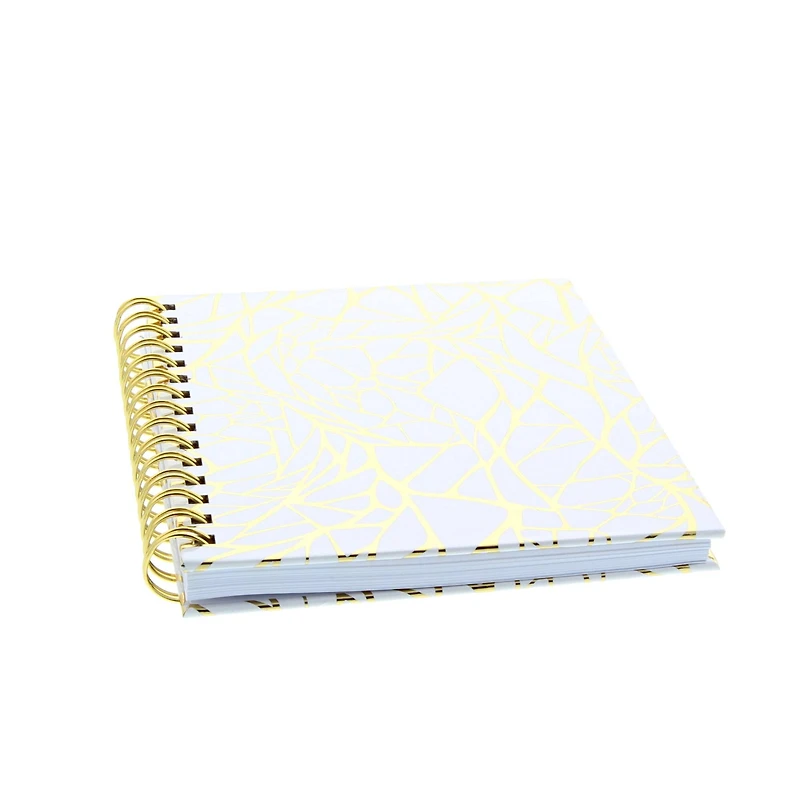 Art Alternatives Gold & White Web Spiral Fashion Dotted Line Journal, 6" x 8"