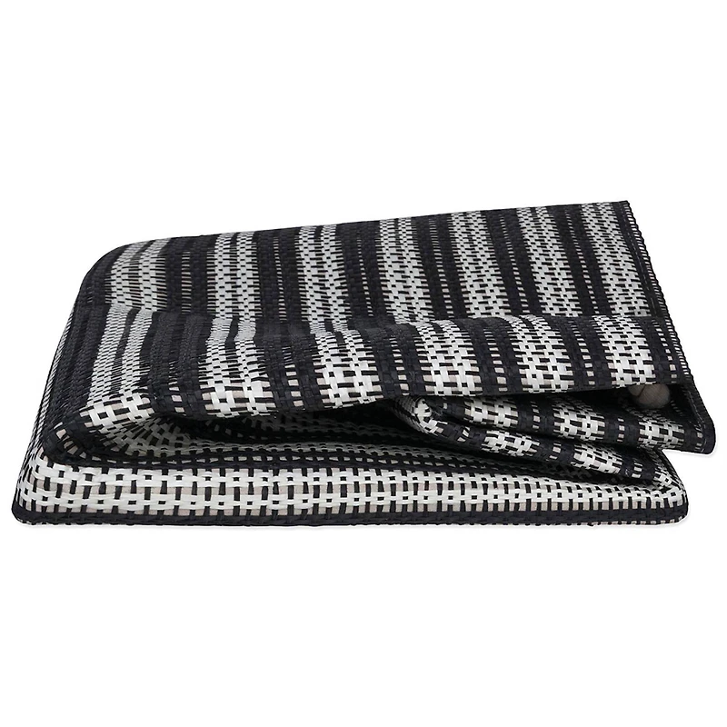 DII® Large Black & White Striped Weave Round Paper Storage Basket