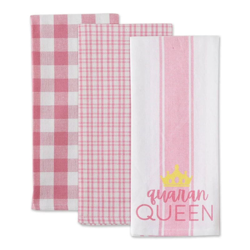 DII® Pink Quaranqueen Dish Towels, 3ct.