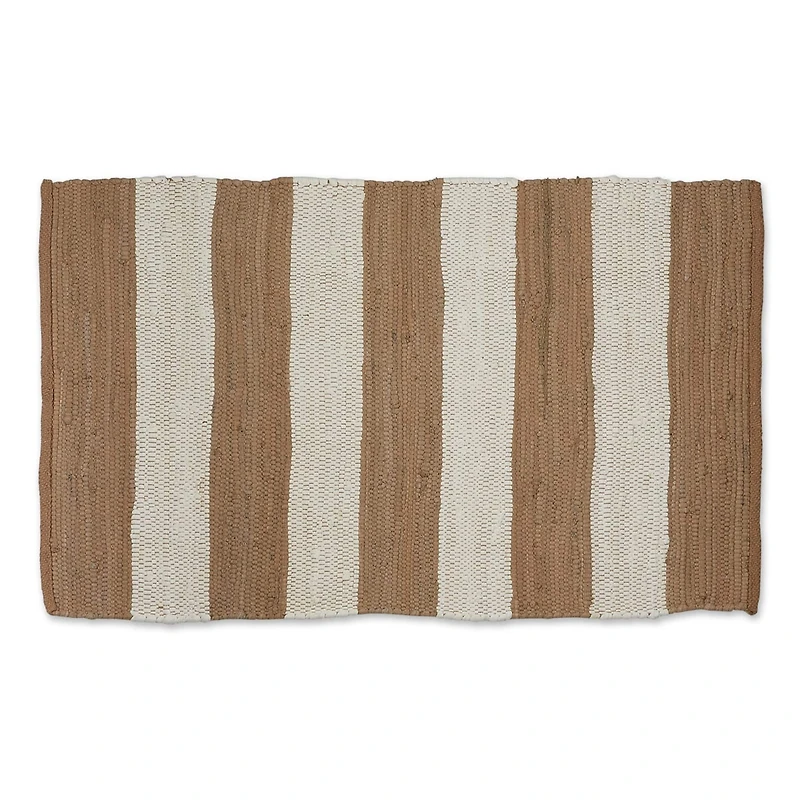 DII® Stone & White Stripe Rag Rug, 2ft. x 3ft.