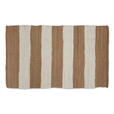 DII® Stone & White Stripe Rag Rug, 2ft. x 3ft.