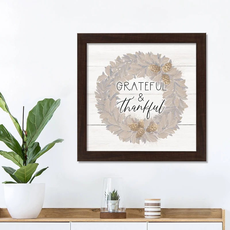 Grateful & Thankful Fall Print in Black Frame