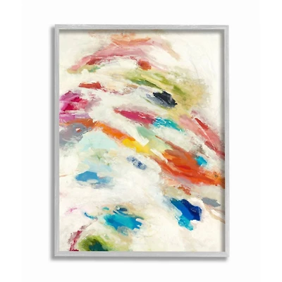 Stupell Industries Abstract Color Movement Textured Painting Gray Framed Wall Art