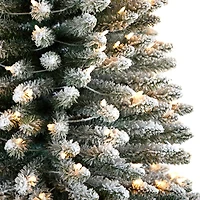 12ft. Pre-Lit Flocked Artificial Pencil Christmas Tree, Clear Lights