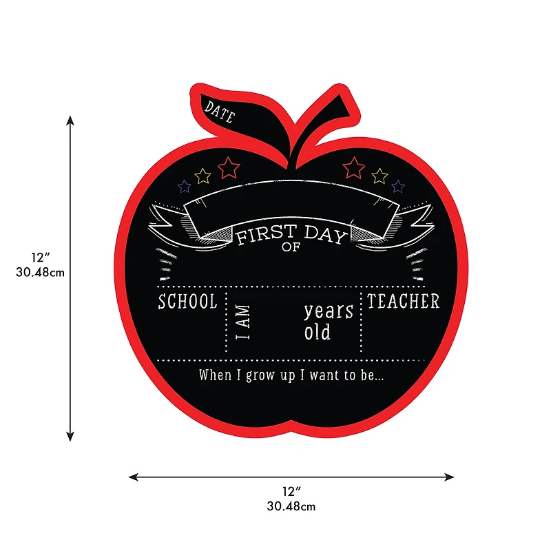 RoomMates Last or First Day of School Double-Sided Apple Chalkboard