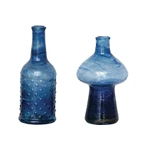 Hello Honey® 6" Blue Blown Glass Vase Set