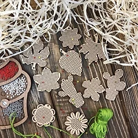 Wonderland Crafts 20 Piece Floral Wooden Embroidery Blanks
