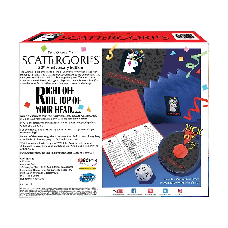 The Game of Scattergories® 30th Anniversary Edition