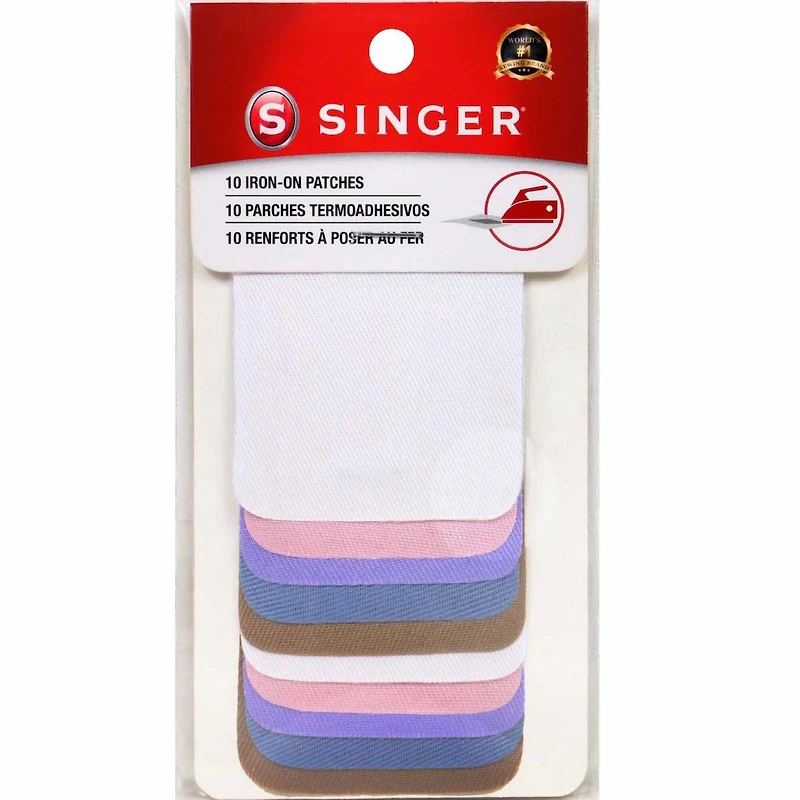 SINGER® 3" Pastel Iron-On Twill Patches, 10ct.