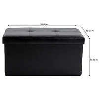Simplify Faux Leather Double Folding Storage Ottoman