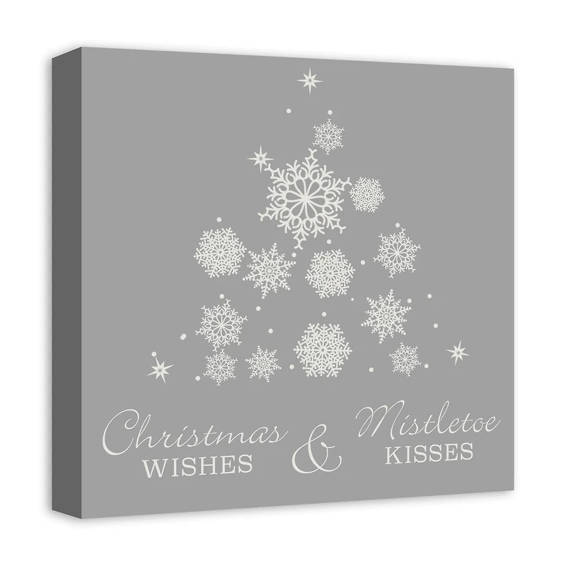 Snowflake Christmas Tree Canvas Wall Art