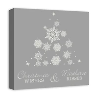 Snowflake Christmas Tree Canvas Wall Art