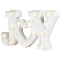 12.75" White Joy LED Christmas Marquee Wall Sign