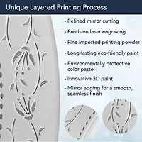 Head West Frosted Etched Tile Framed Oval Wall Vanity Mirror - 23" x 29"