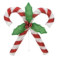 26" Red & White Lighted Double Candy Cane Outdoor Christmas Décor