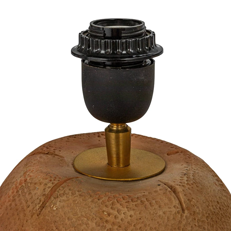 Hello Honey® 16" Natural Terra Cotta Table Lamp with Cotton Shade