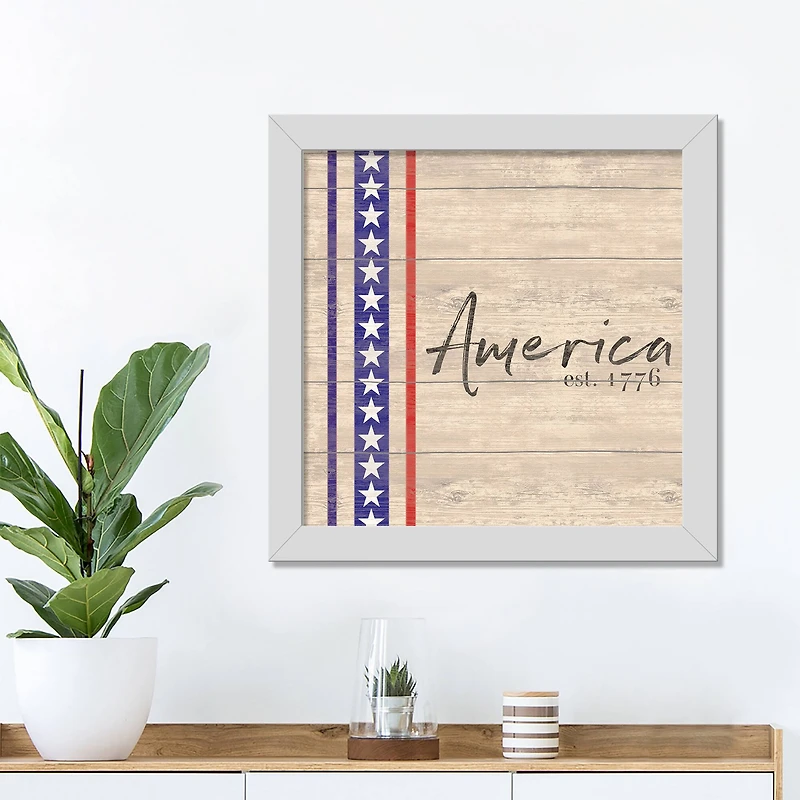 Established 1776 White Framed Print Under Plexiglass