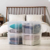 IRIS® 50qt. Clear Wing Lid Storage Boxes, 4ct.