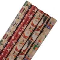 JAM Paper Kids Kraft Christmas Gift Wrap Set, 5ct.
