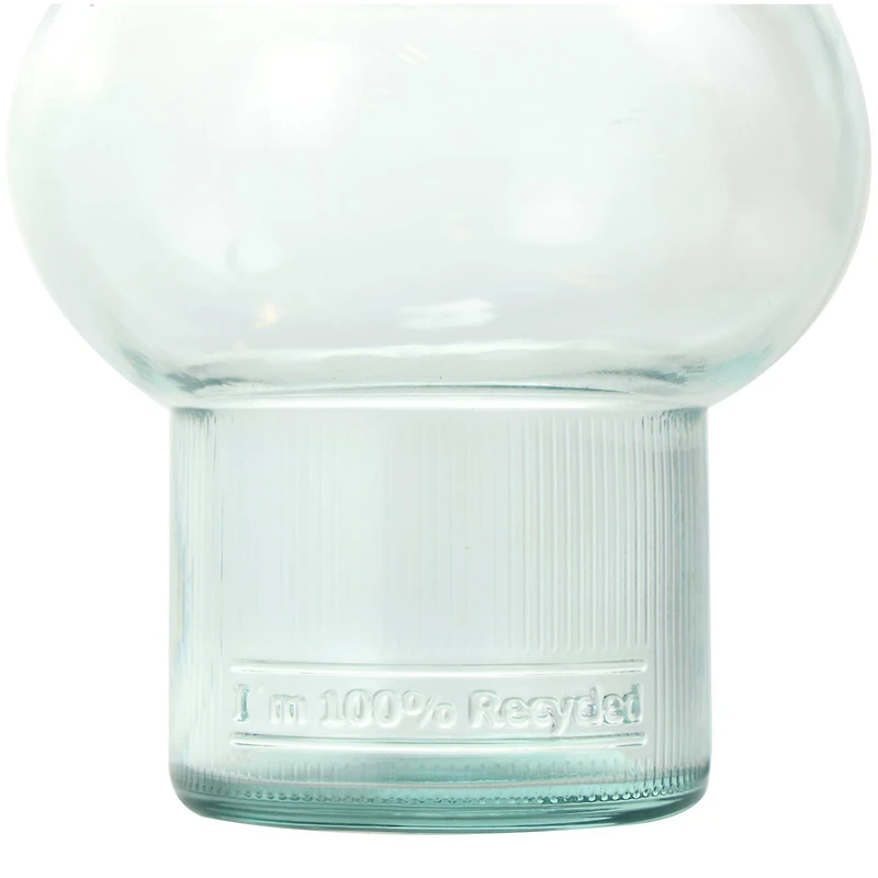 Clear Small Bubble Ribbed Recycled Glass Vase Set