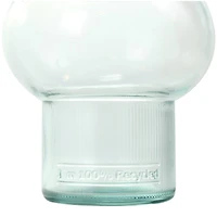 Clear Small Bubble Ribbed Recycled Glass Vase Set