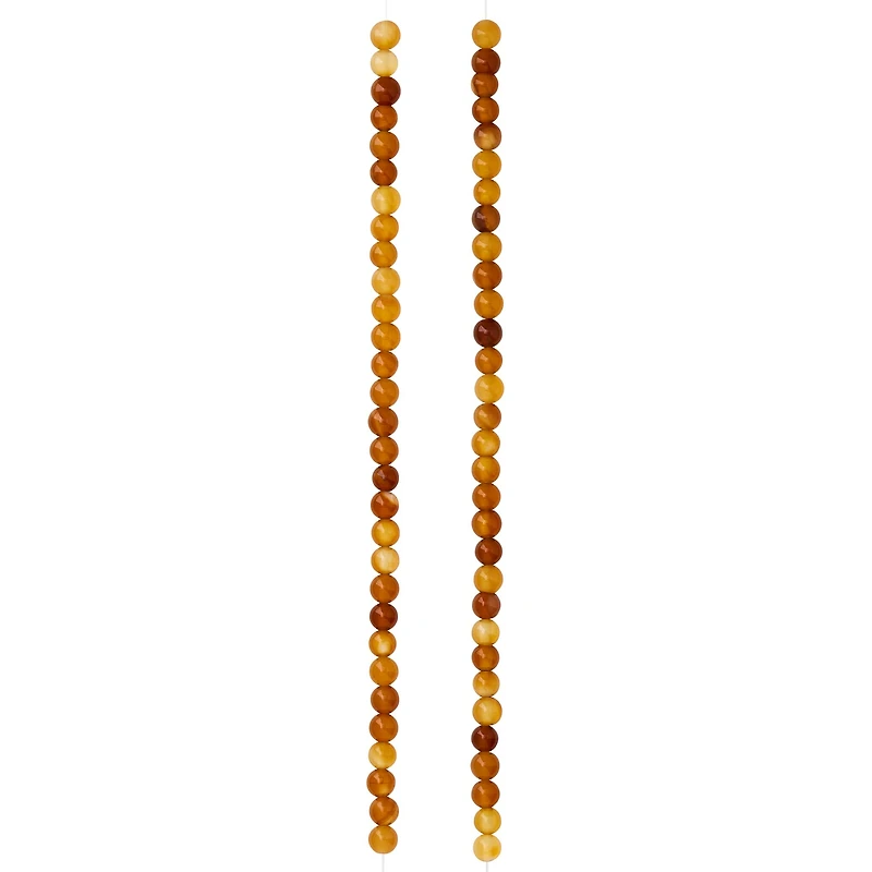 12 Pack: Yellow Agate Round Beads by Bead Landing™, 4mm