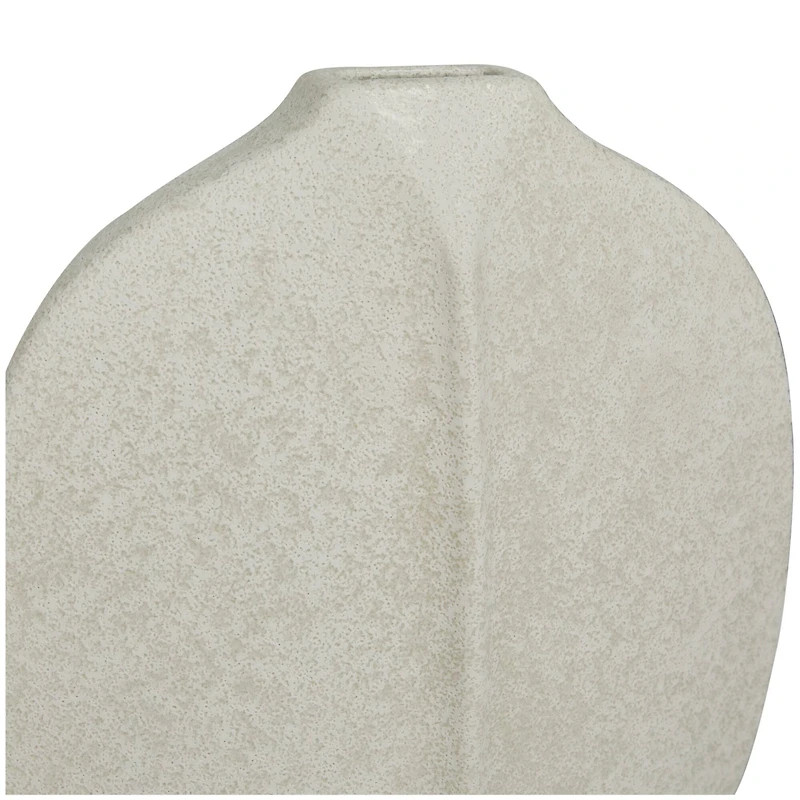 CosmoLiving by Cosmopolitan White Ceramic Textured Vase Set of 2 18", 13"