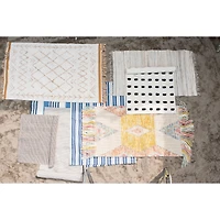 Hello Honey® Natural & Mustard Cotton Tufted Rug with Fringe, 4ft. x 6ft.