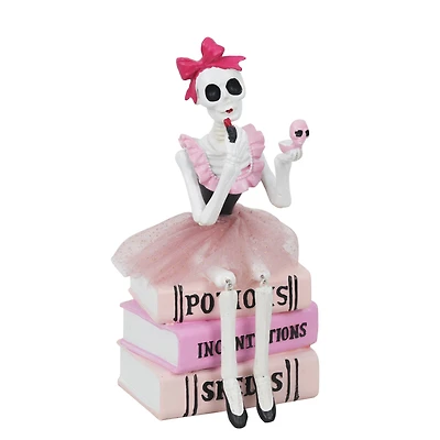 9" Book Stack Skeleton with Makeup Tabletop Décor by Ashland®