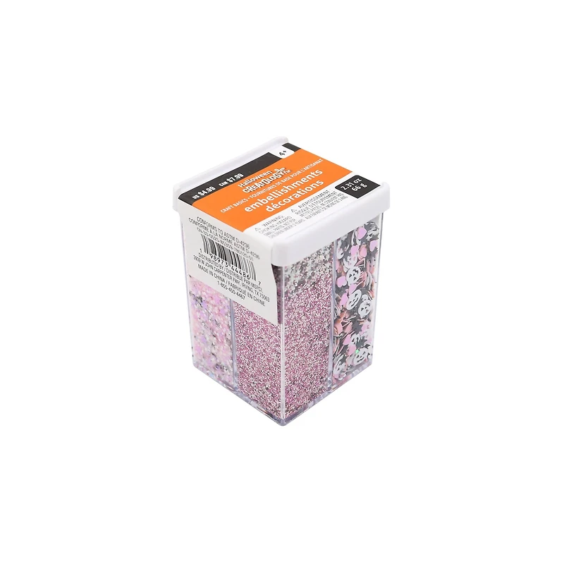 Pink Ghoul Glitter Confetti Embellishments by Creatology™