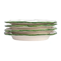 Hello Honey® 7.75" Vegetable & Herb Print Stoneware Plate Set
