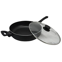 Oster Ashford 5qt. Black Aluminum Sauté Pan With Tempered Glass Lid
